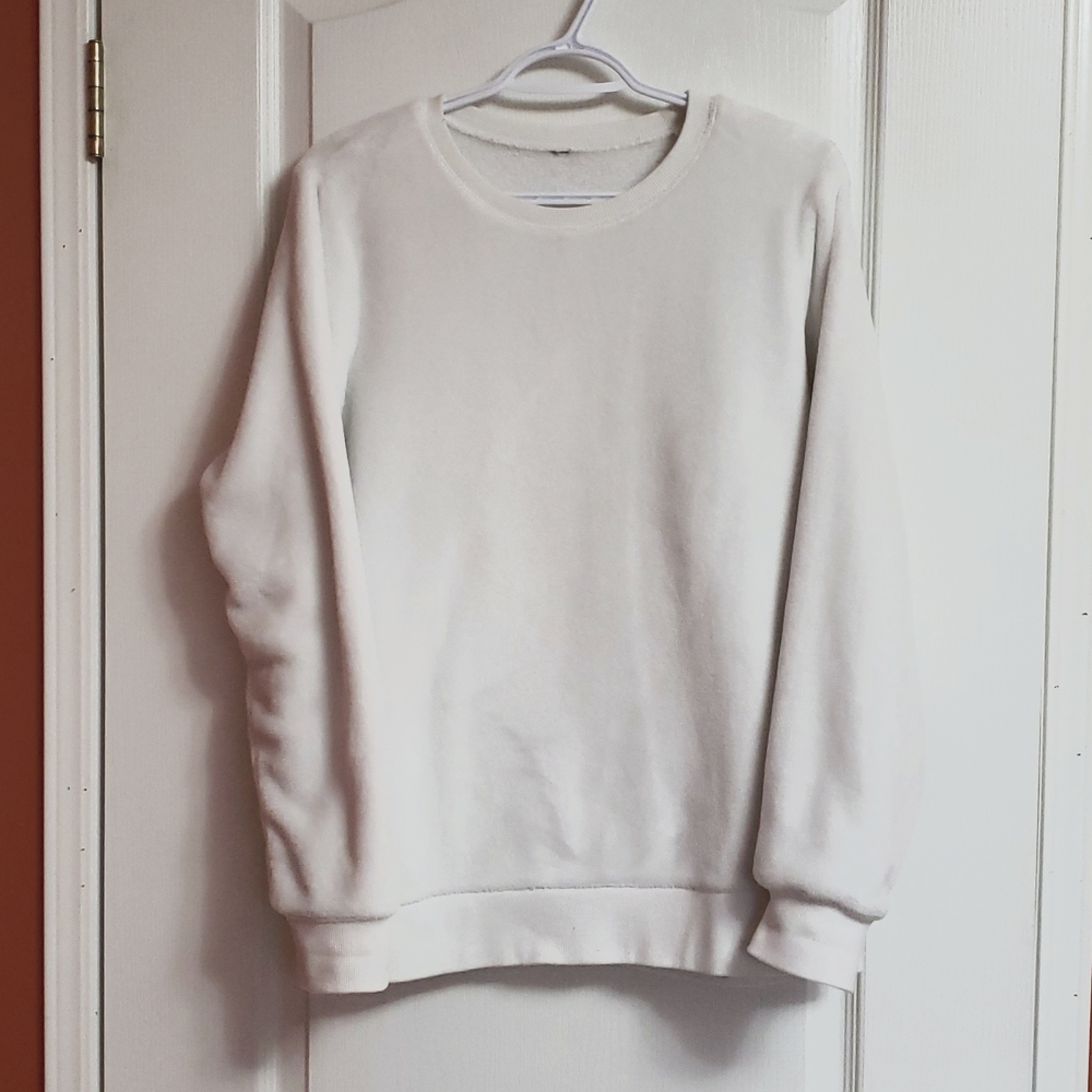 Gaiam crew neck faux fur pullover